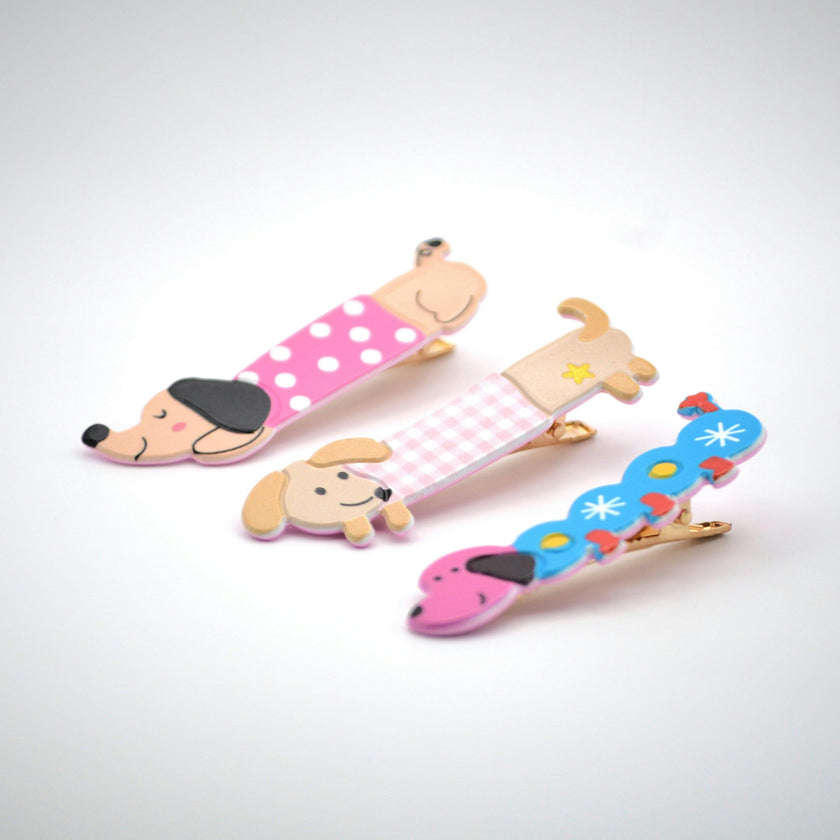 Cute Puppy Dog Hair Clips (Set of 3)