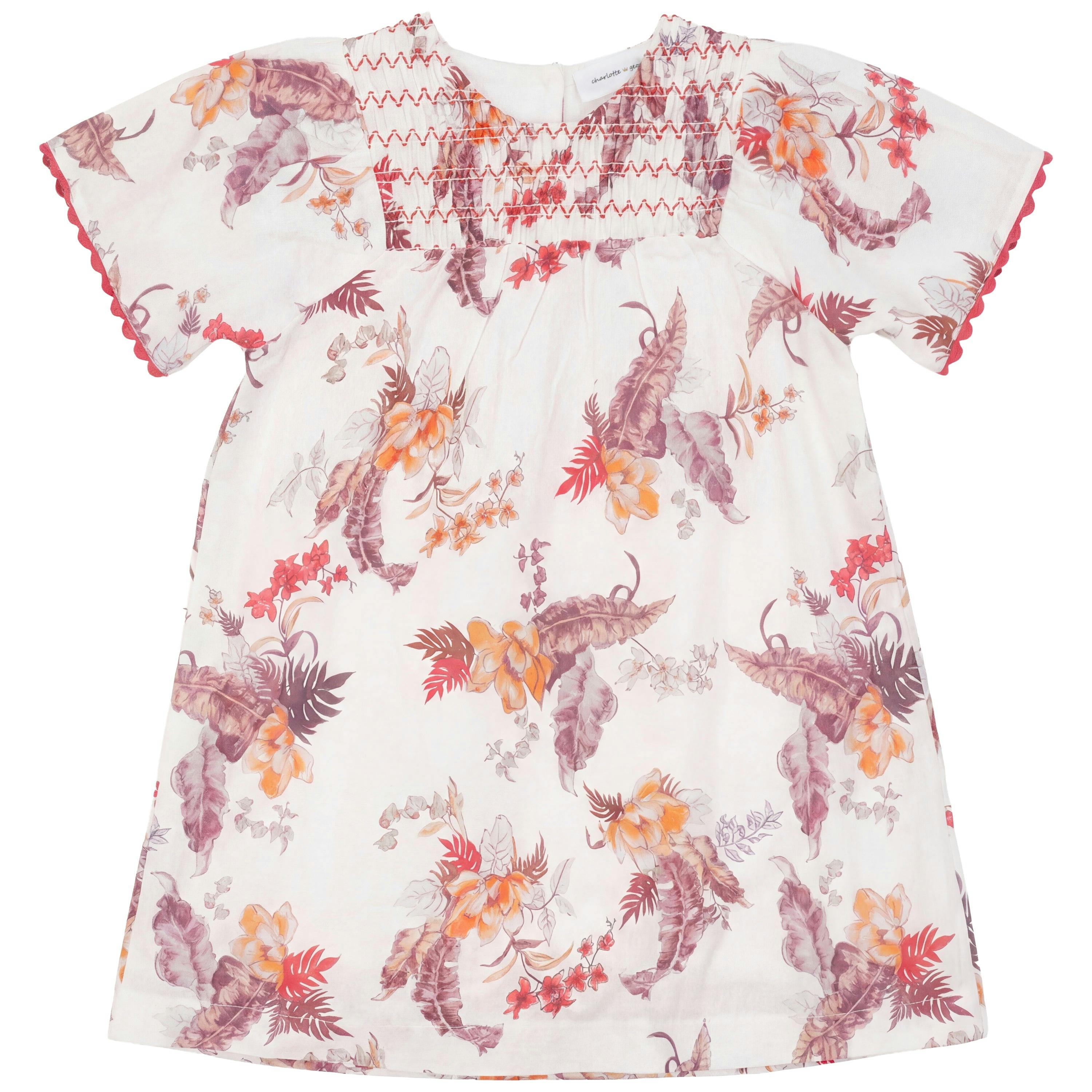 Floral Print Smocked Dress
