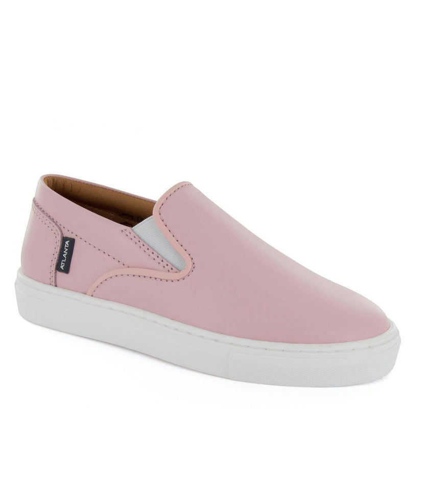 Smooth Leather Slip On Sneakers, Pink