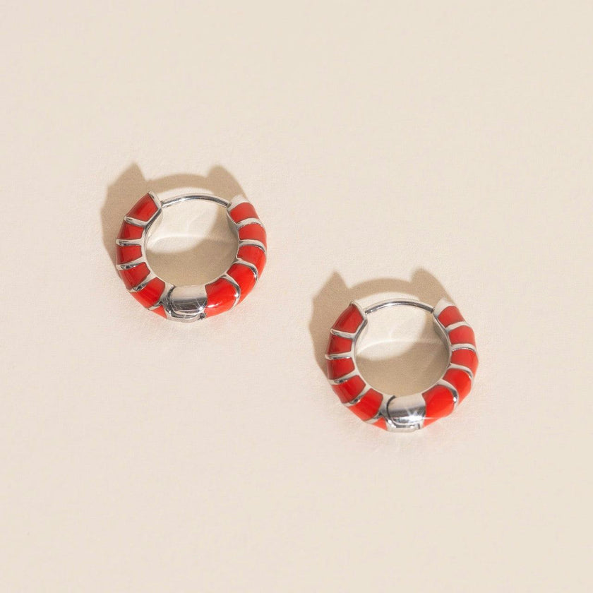 Color Chunky Rounded Huggie Hoop Earrings