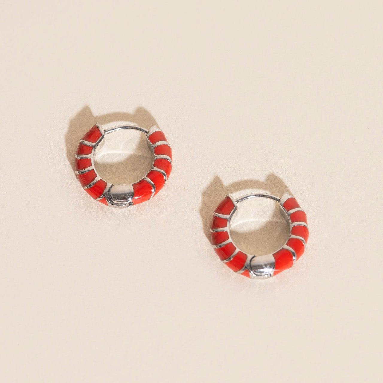 Color Chunky Rounded Huggie Hoop Earrings