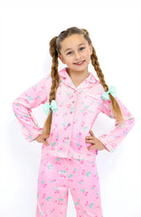 Sweet Cherries Long Sleeve Satin PJ