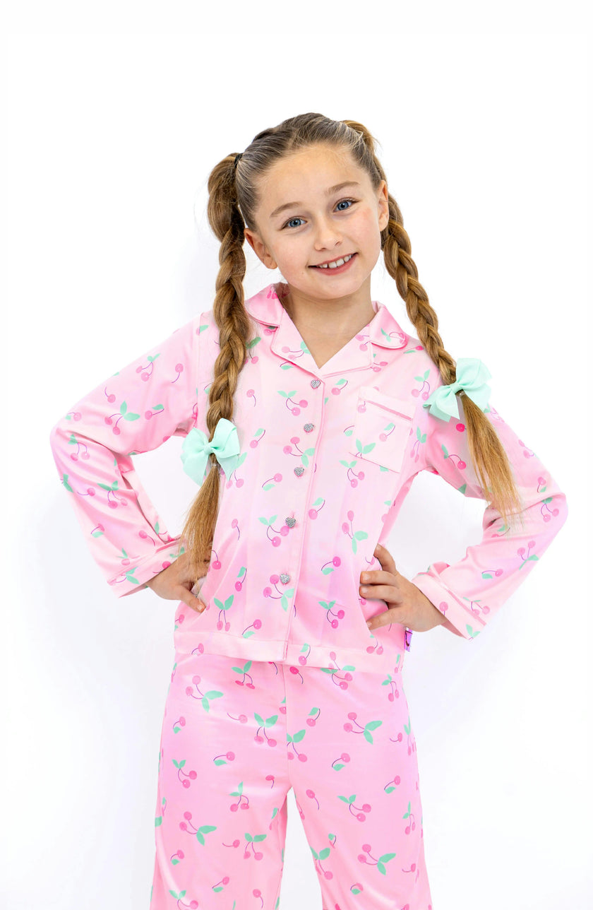 Sweet Cherries Long Sleeve Satin PJ