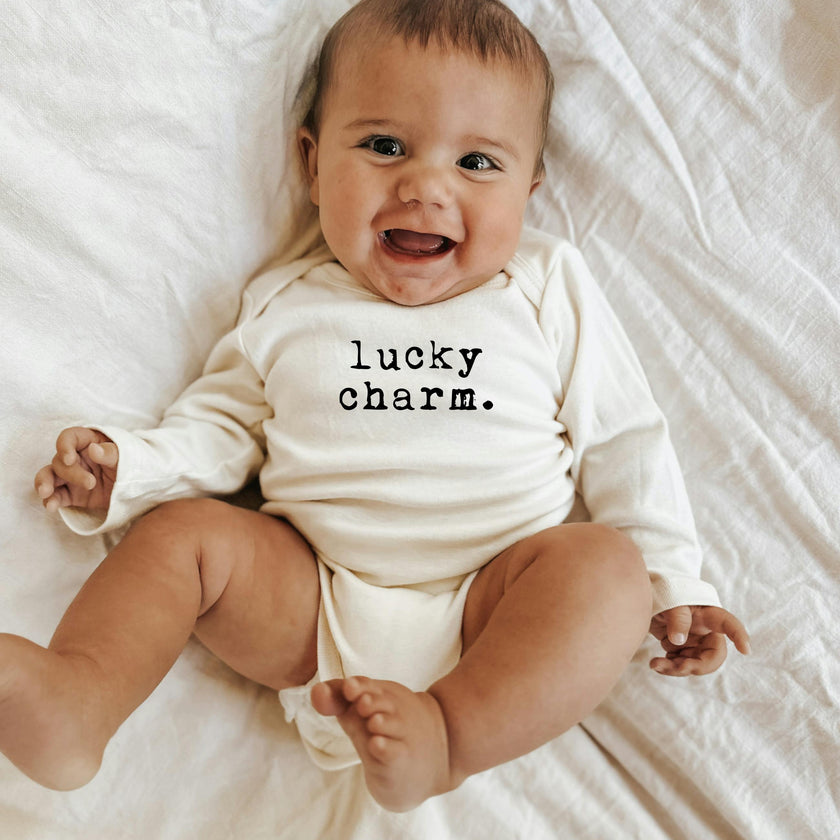Lucky Charm Organic Baby Bodysuit Long Sleeve