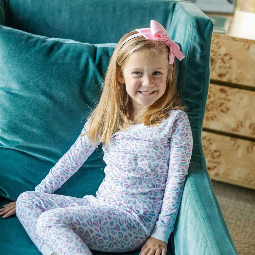Ava Girls' Pajama Pant Set - Seashells on the Seashore
