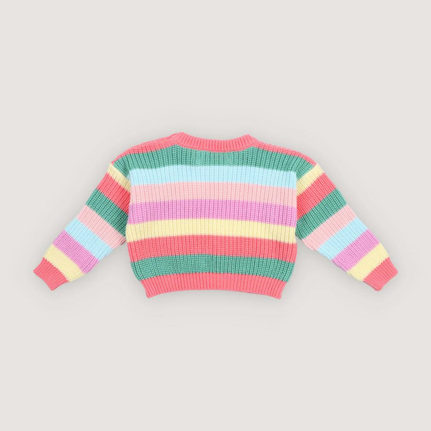 Canela Baby Jumper Flamingo Pink Multicolor Stripes