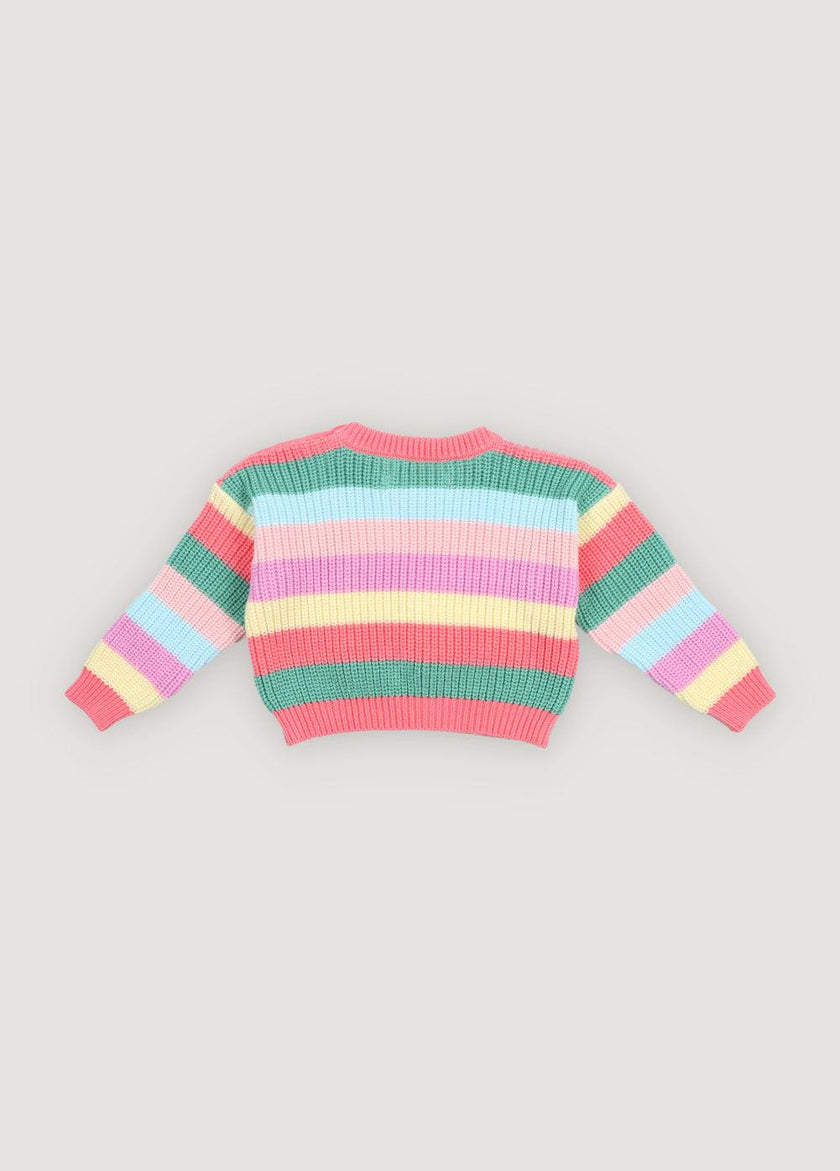 Canela Baby Jumper Flamingo Pink Multicolor Stripes