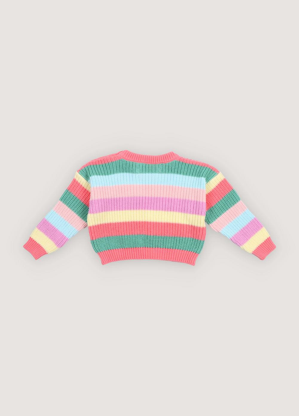 Canela Baby Jumper Flamingo Pink Multicolor Stripes