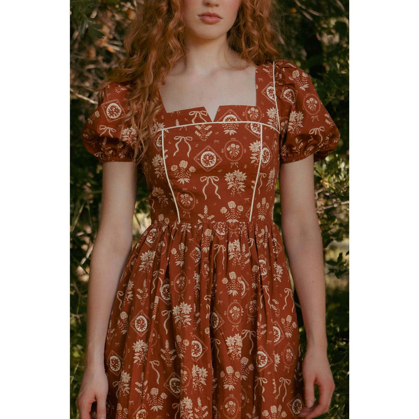 Nash Dress in Sepia Bows