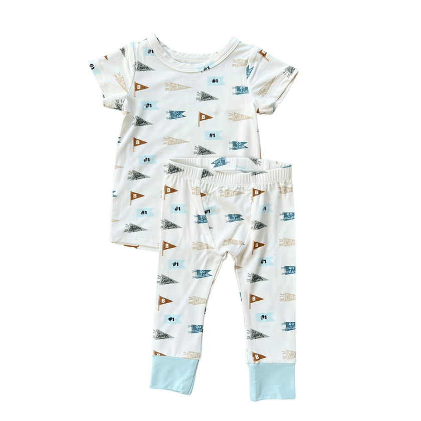 Short Sleeve Lounge Set Retro Banner