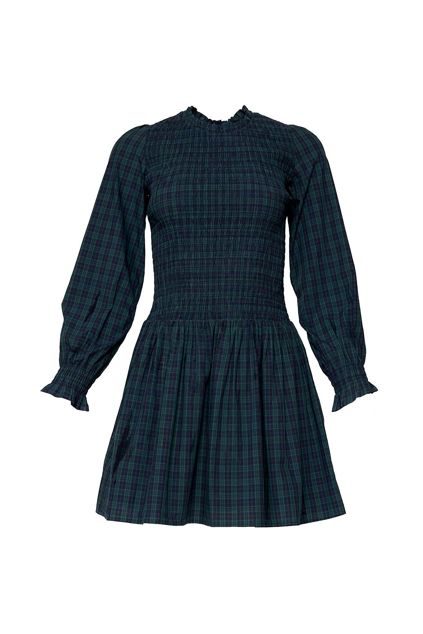 Finley Dress in Twilight Pine Plaid