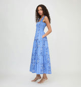 The Kimmy Nap Dress - Blue Arcadia Border