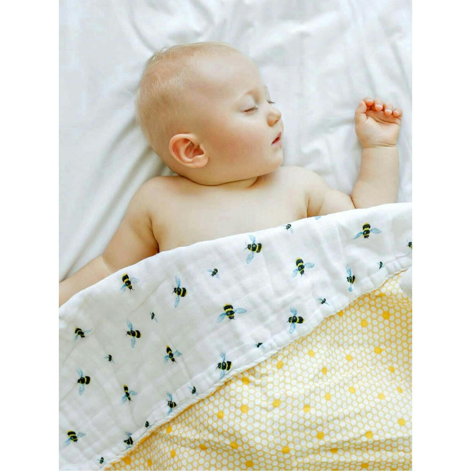 Organic Muslin Four-Layer Reversible Snug Blanket