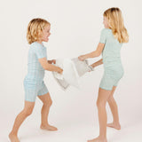 Unisex Pima Striped Shirt & Short Pajamas Set