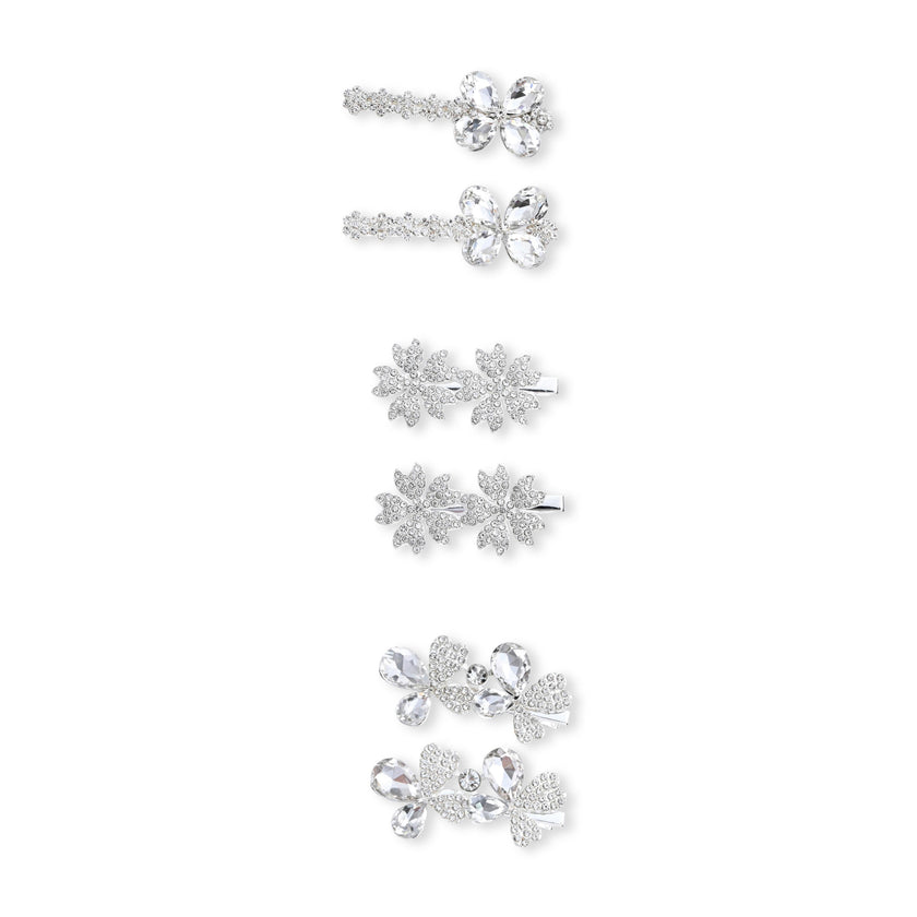Sparkle Bloom Hair Pin Trio