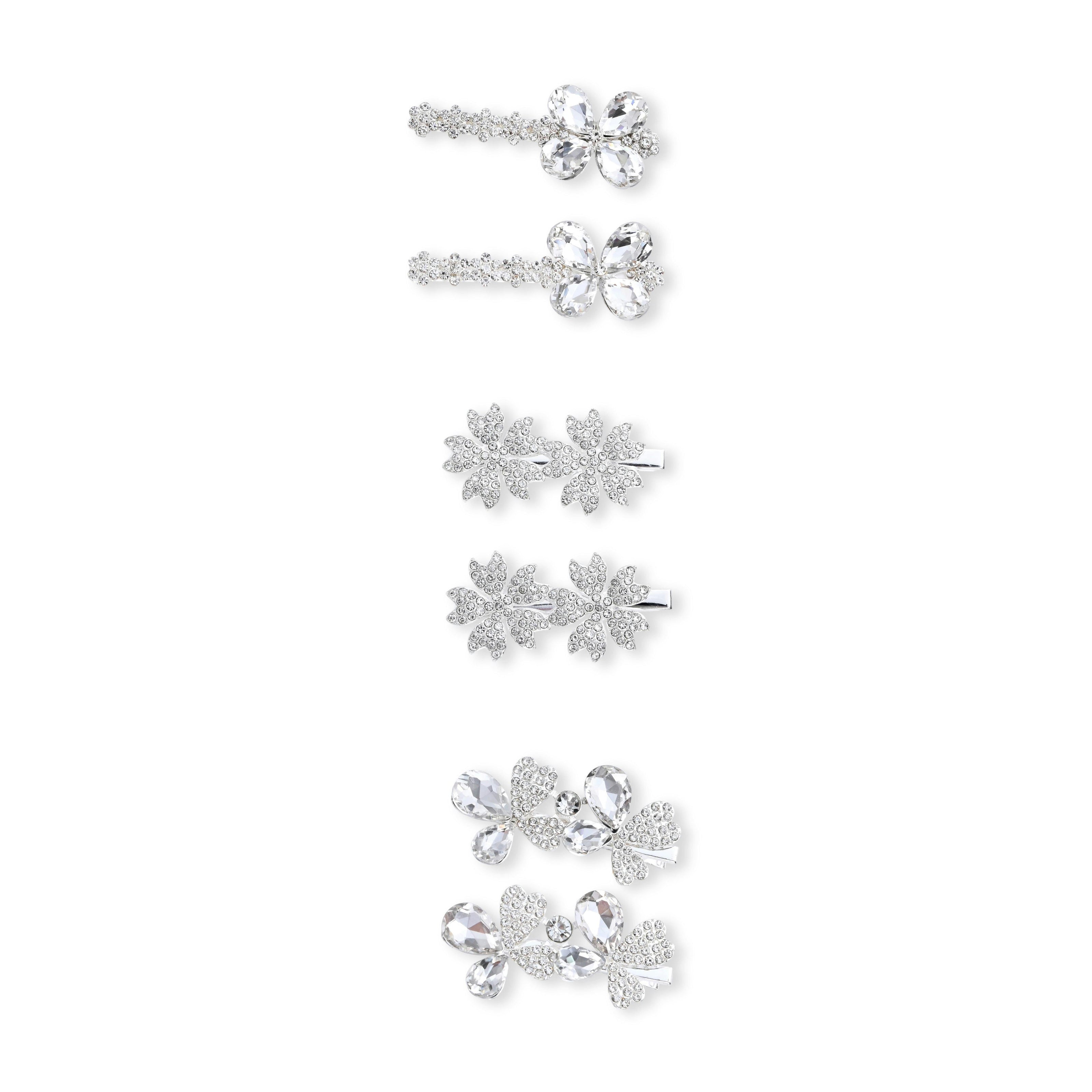 Sparkle Bloom Hair Pin Trio