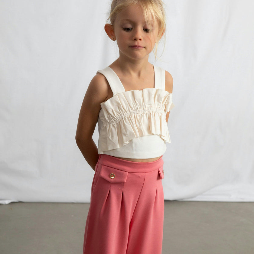 Beige Ruffled Top