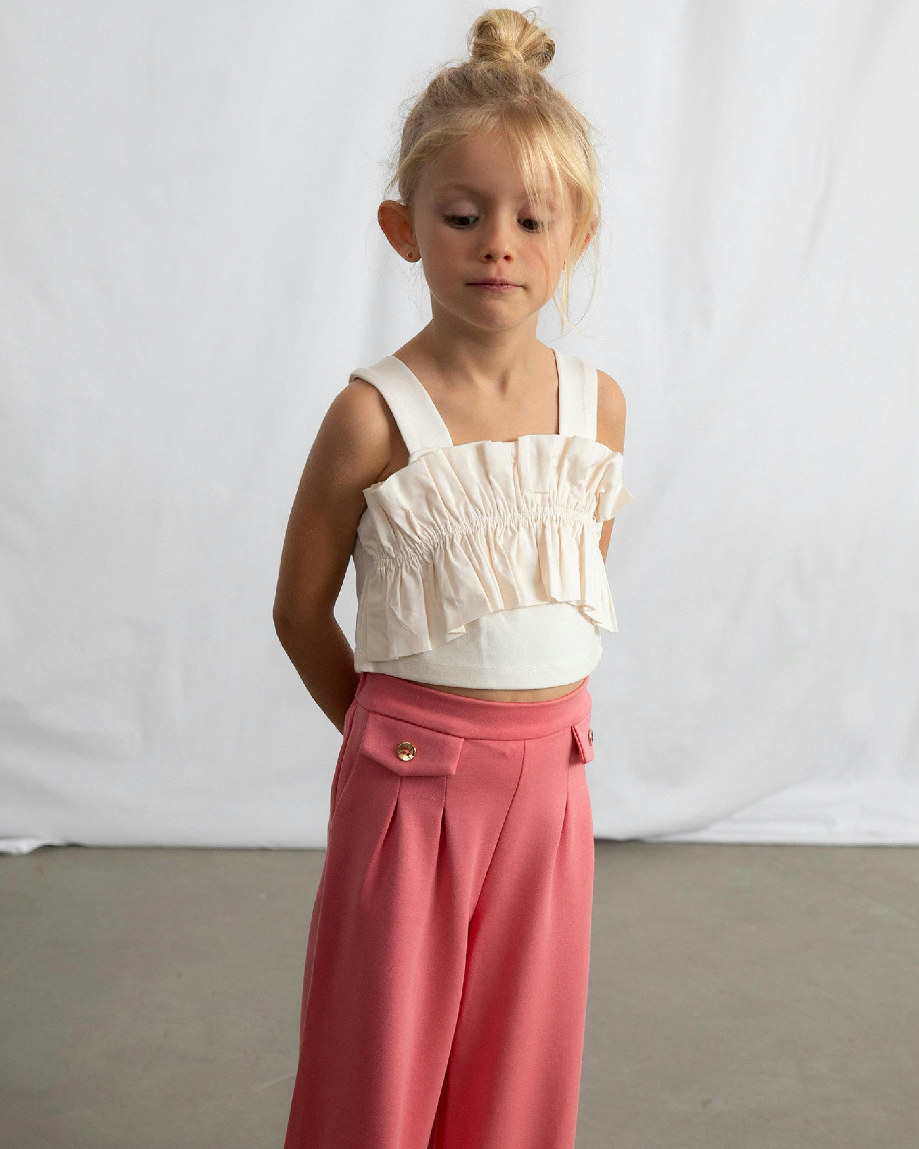 Beige Ruffled Top