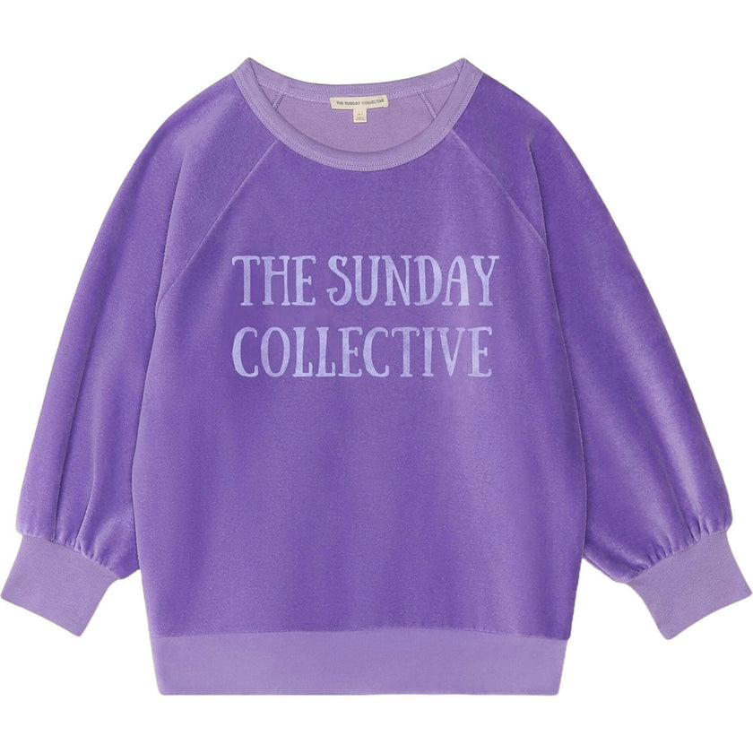 Velour Brooklyn Sweatshirt in Violet