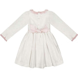 Sofia White Taffeta Long Sleeve Smocked Dress