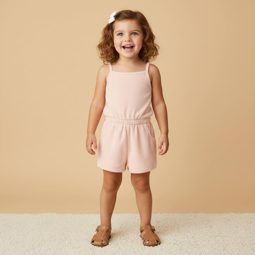 Organic Tank Romper - Blush
