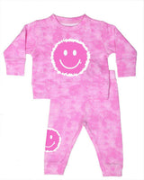 Toddler Tie Dye Smiley Set - Pink