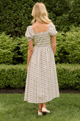Sunday Best Dress in Linear Poppy Woodblock