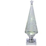 14-Inch Battery-Operated Clear and Silver Lava Light Tree
