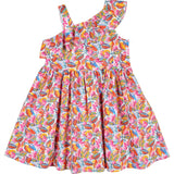Leaf Print One Shoulder Dress