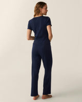 Women's Pointelle Pant in Navy