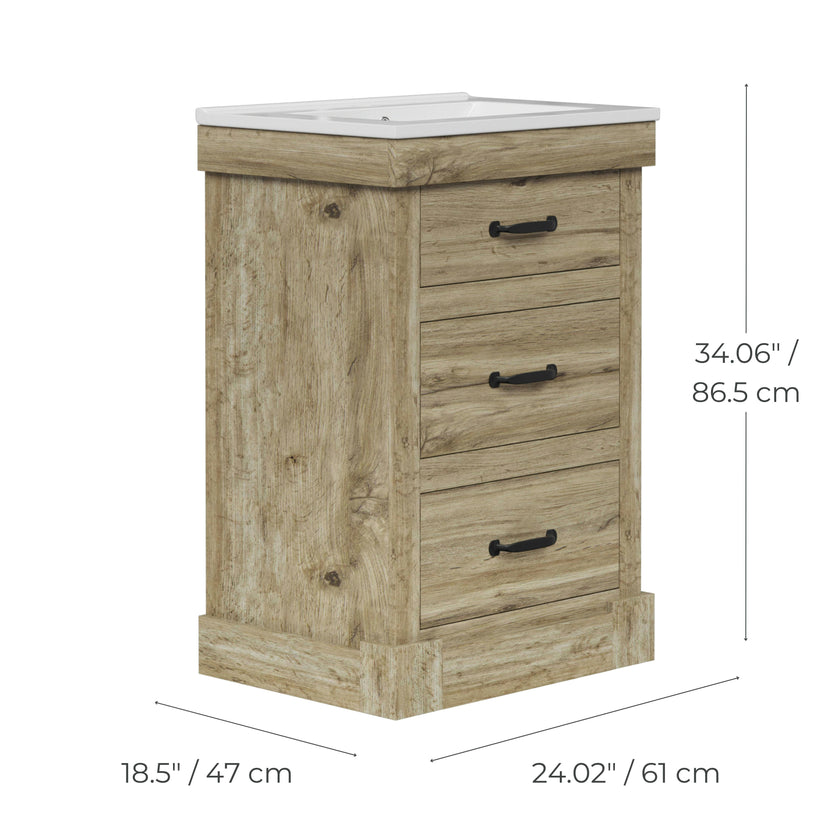 Teamson Home Donovan 24" Single Bathroom Vanity with Two Drawers