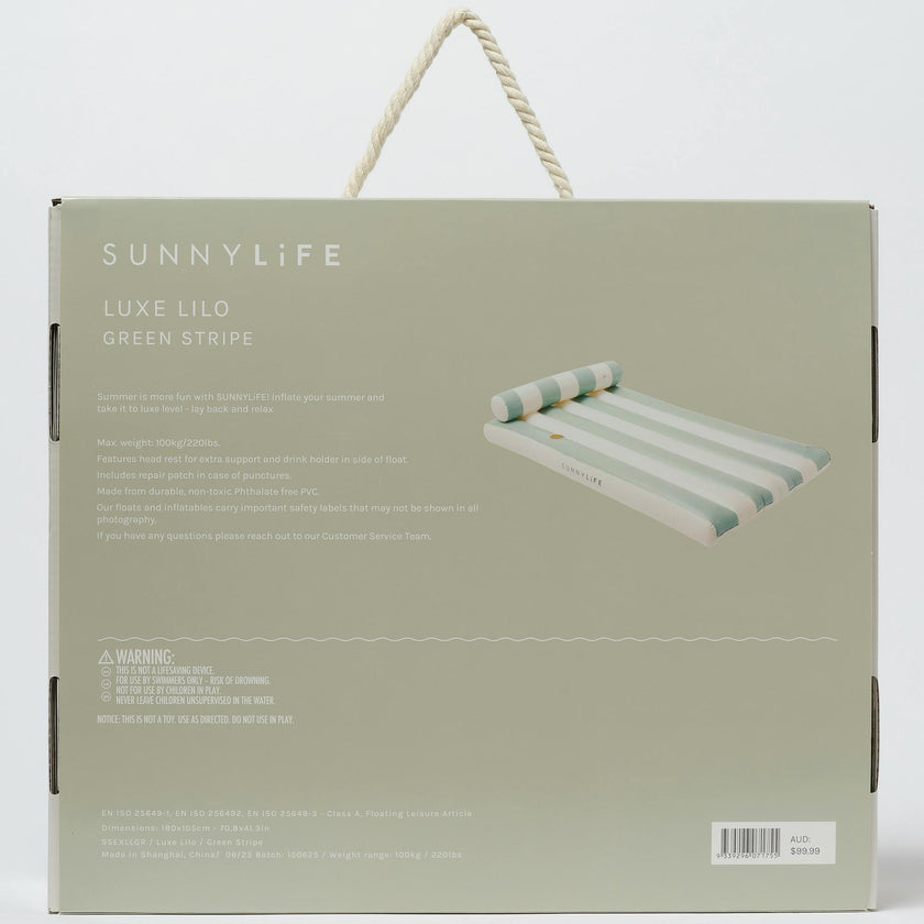 Luxe Lilo: Green Stripe