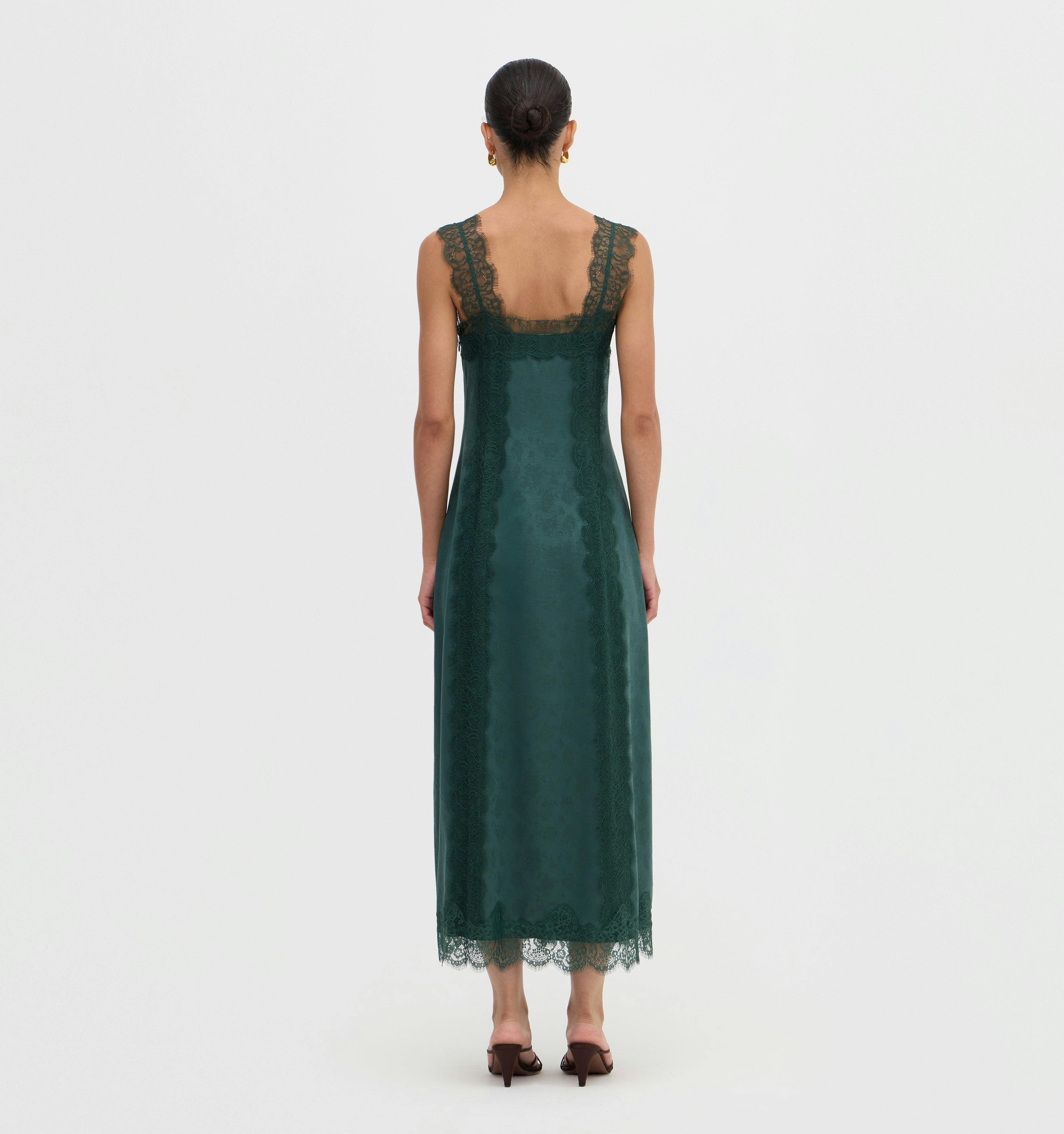 The Winsome Dress - Jadeite Floral Jacquard