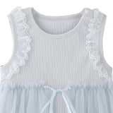 Blue Lace Tulle Dress