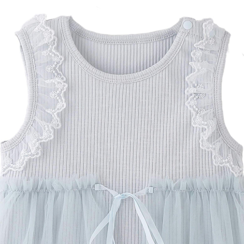 Blue Lace Tulle Dress