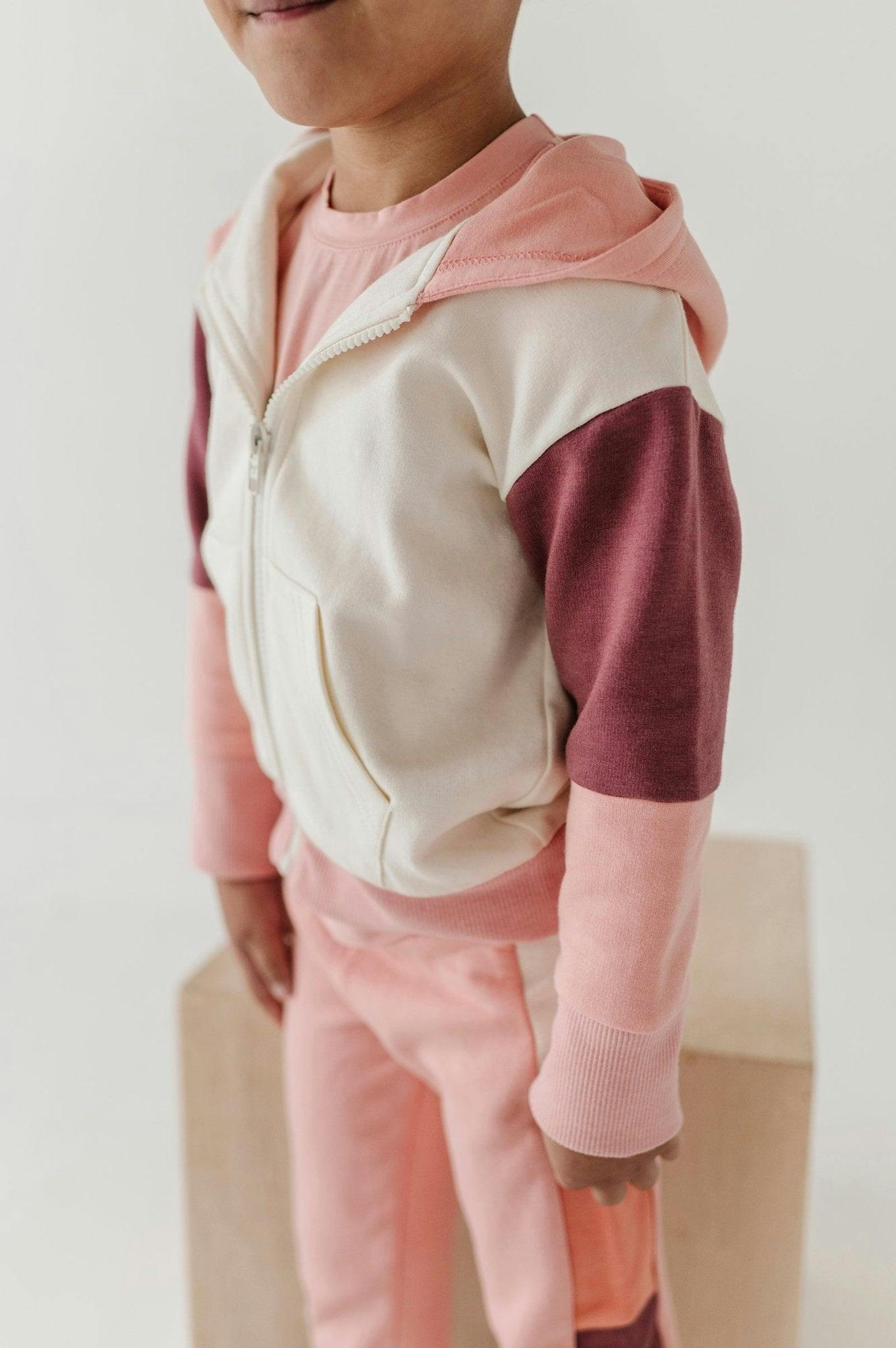 Girls Long Sleeve Track Set in Mellow Rose