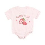Berry Cute Strawberry Short Sleeve Romper - Ballet