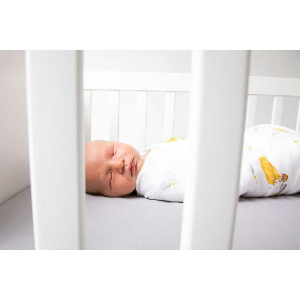Block-Printed Cotton Fitted Crib Sheet