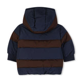 Navy Striped Padded Hooded Jacket
