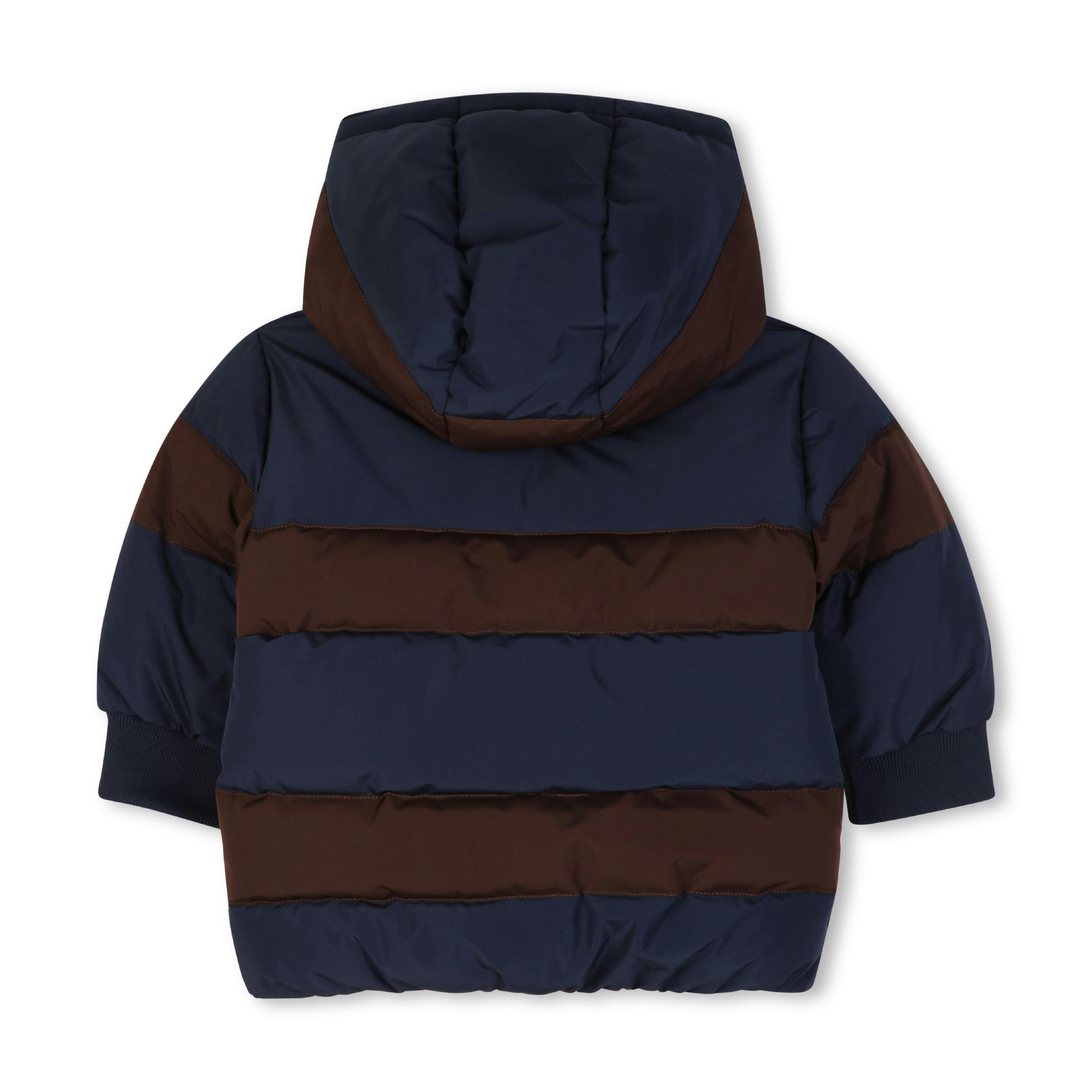 Navy Striped Padded Hooded Jacket