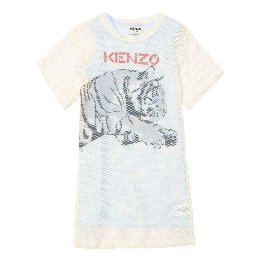 Off White Tiger Print Dress