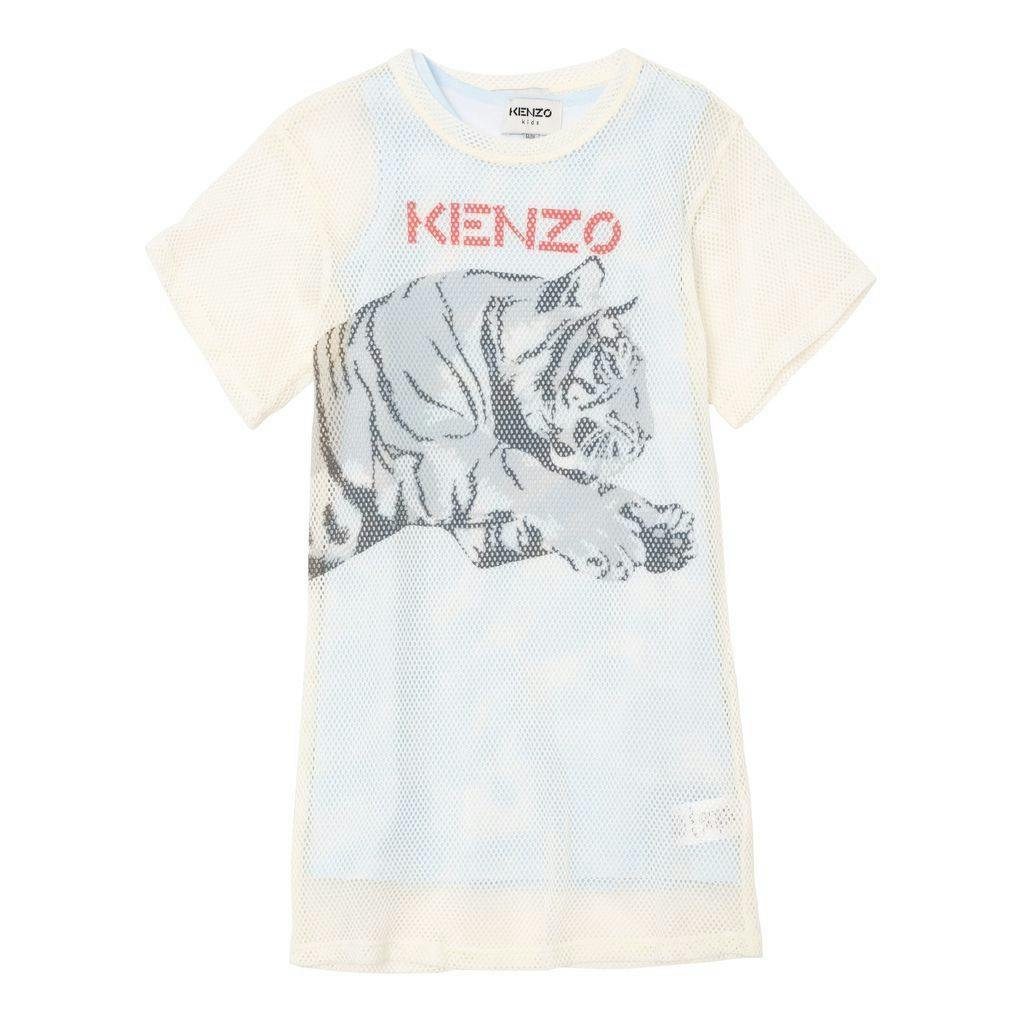Off White Tiger Print Dress