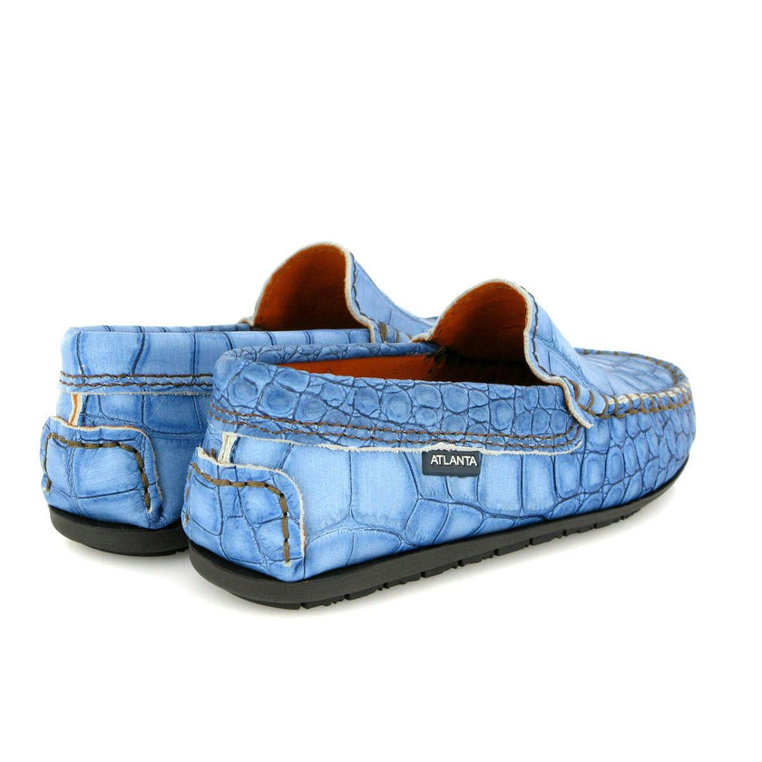 Plain 015 Walker Moccasins, Blue Egge Croco