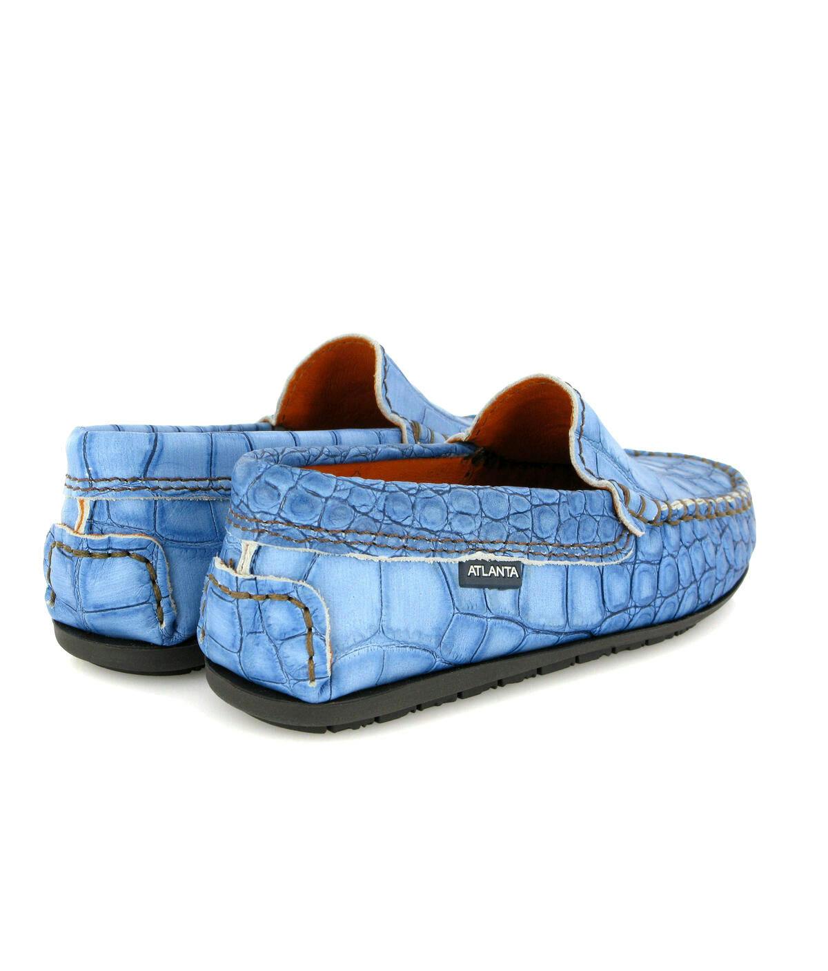 Plain 015 Walker Moccasins, Blue Egge Croco