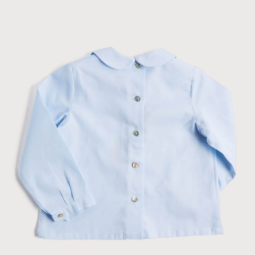 Blue Peter Pan Collar Shirt With Front Pleat (12mths-3yrs)