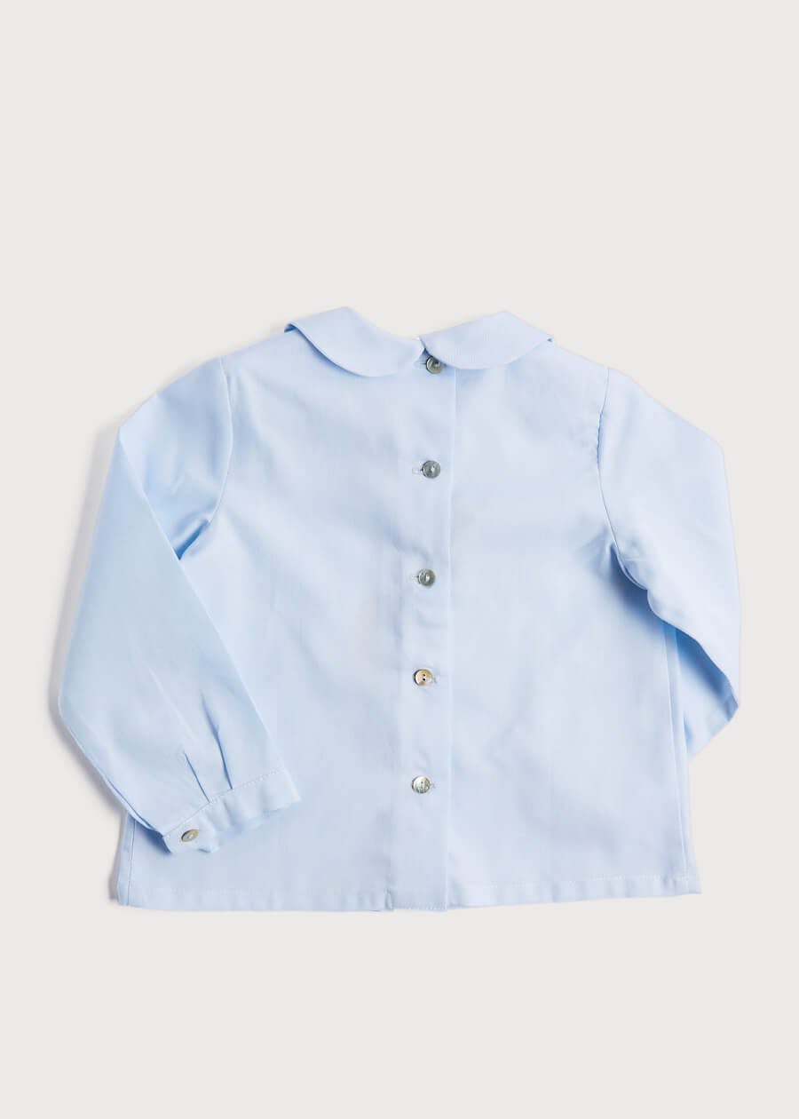 Blue Peter Pan Collar Shirt With Front Pleat (12mths-3yrs)