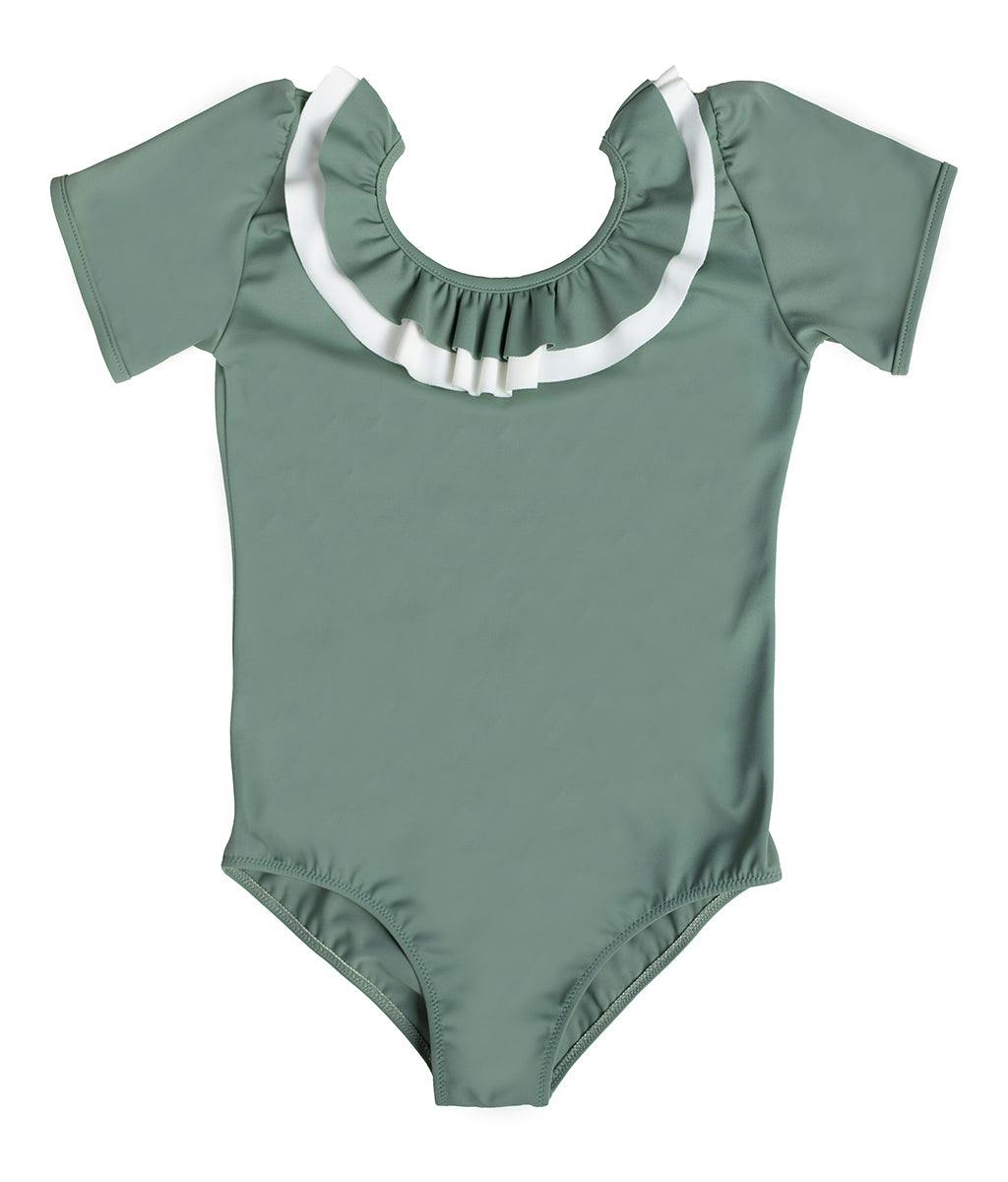 Carlotta Surf Suit in Sage Green & Ivory