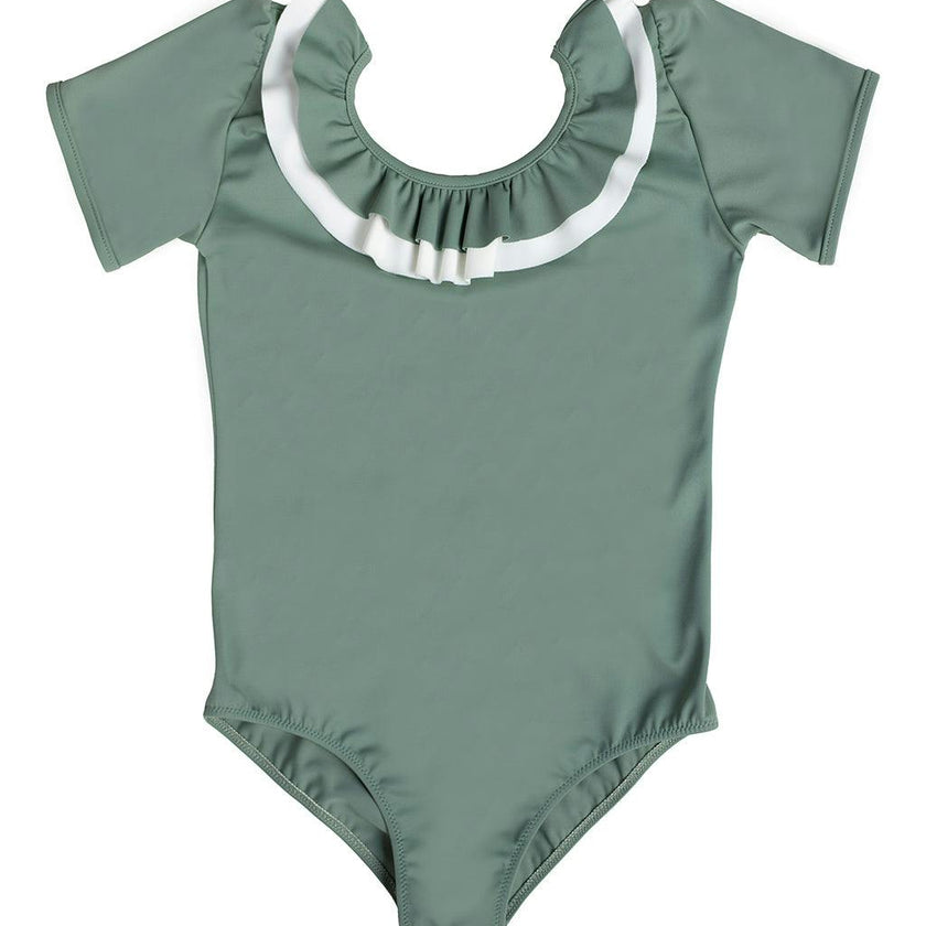 Carlotta Surf Suit in Sage Green & Ivory