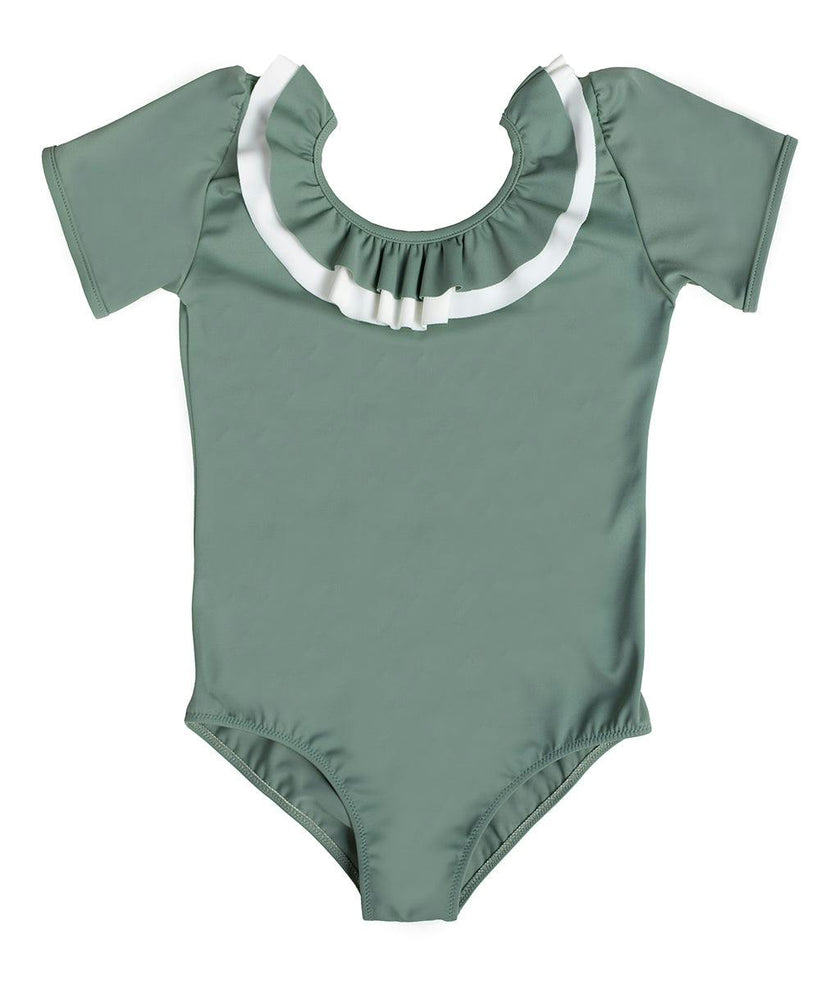 Carlotta Surf Suit in Sage Green & Ivory