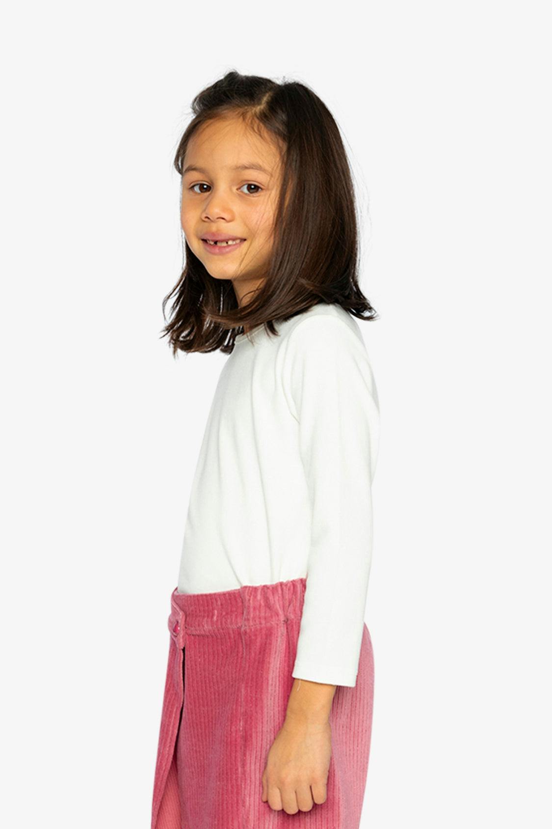Brushed Rib Crew Neck Top Off-White